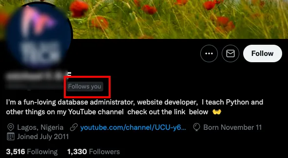 It is quite a work to do a Twitter follow check on Twitter itself.