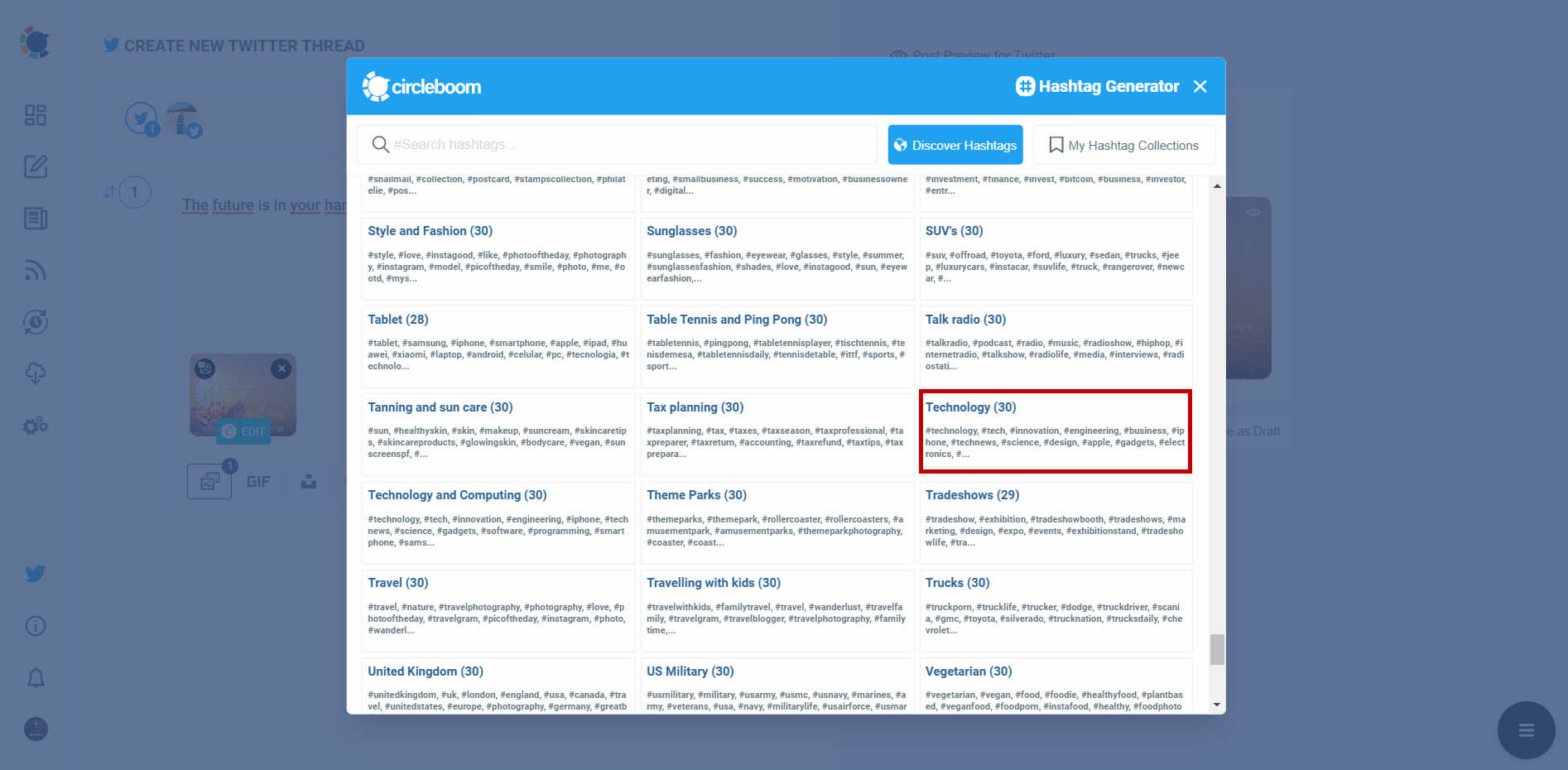 Twitter hashtag generator