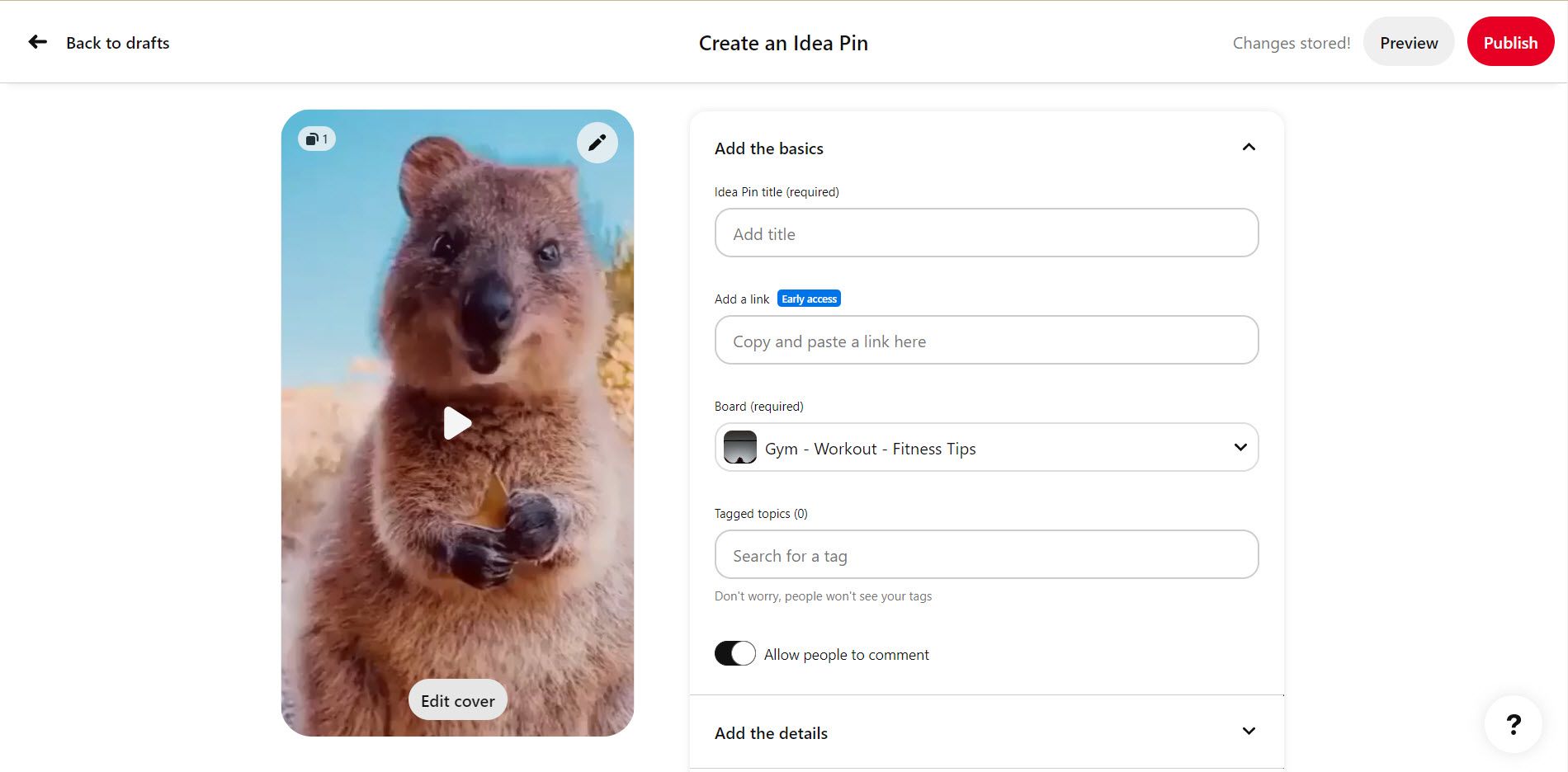 Upload videos on Pinterest