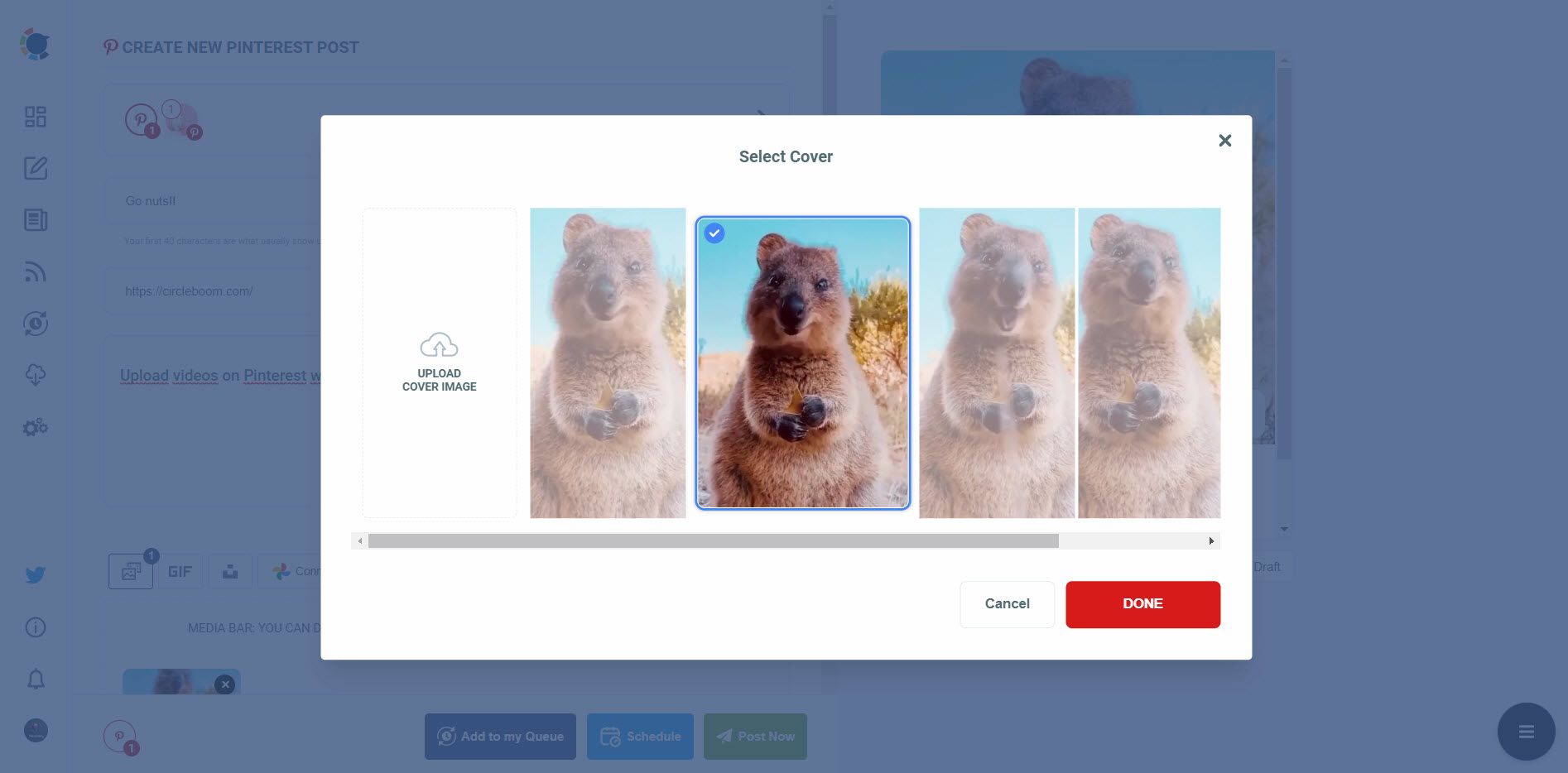 Upload videos on Pinterest with Circleboom.