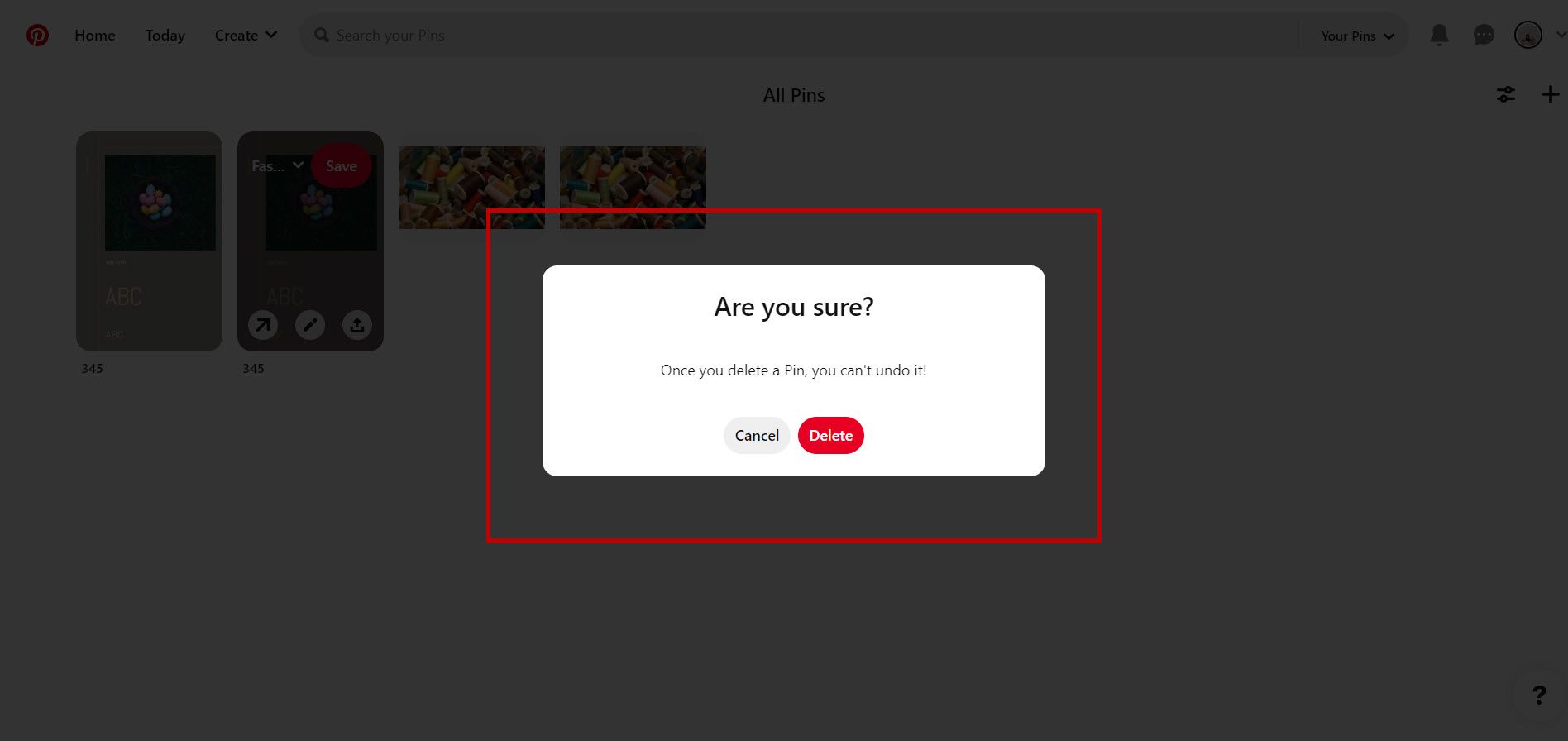 Recover deleted pins and boards.