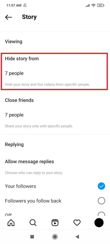 Hide highlights on Instagram