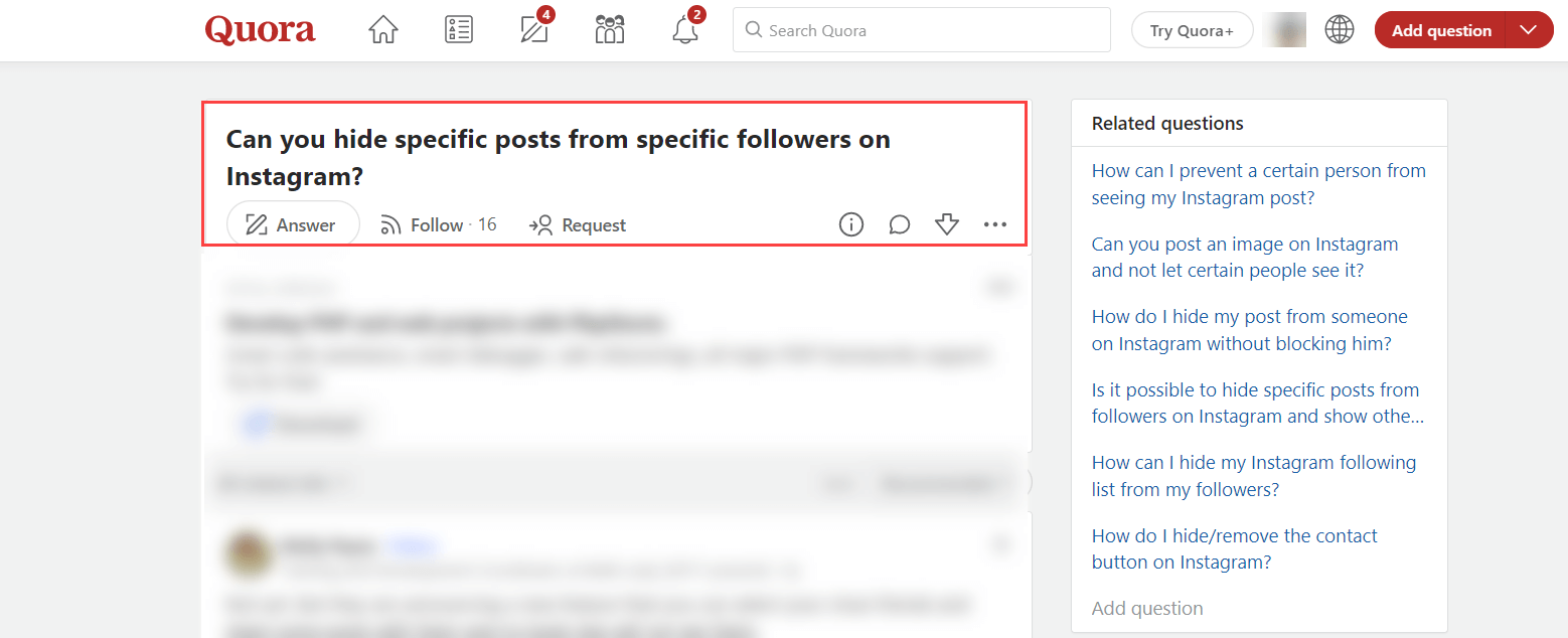 Hide Instagram posts from certain followers