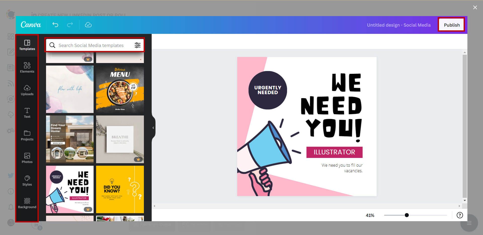 Design your LinkedIn posts or find ready-to-use templates.