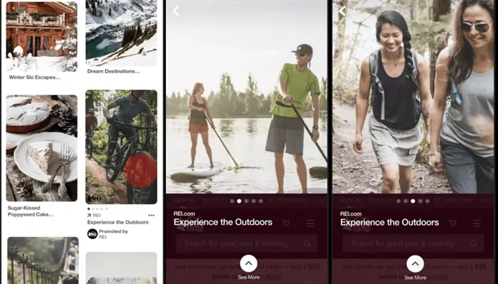 You can add multiple pictures on Pinterest as a Carousel creative.