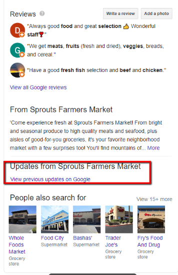 Updates from your business