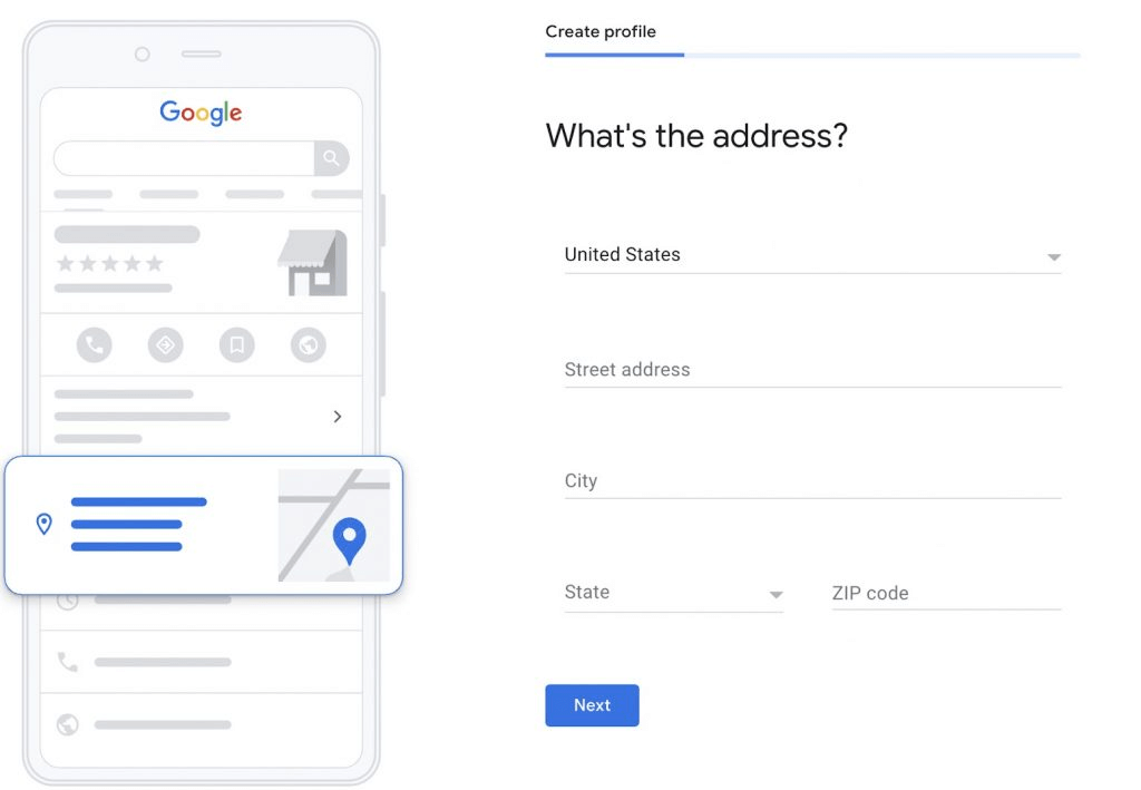 add your Google My Business address