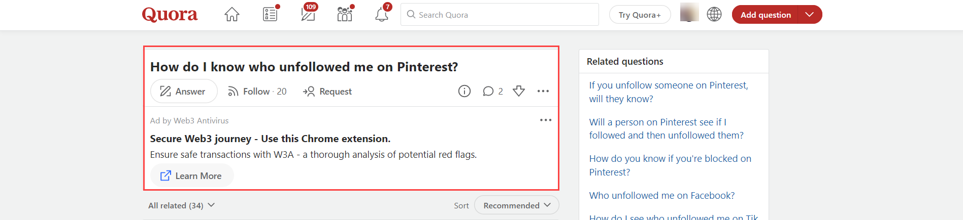 Find Pinterest unfollowers