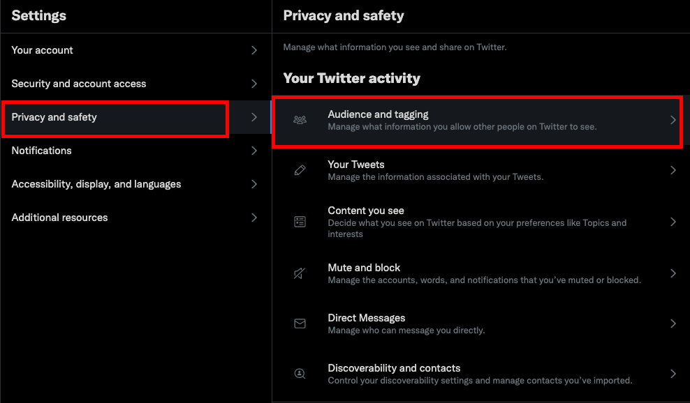 Audience and tagging