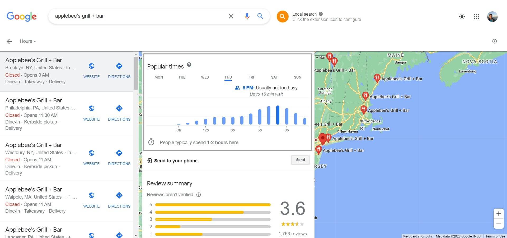 Google Maps - popular times
