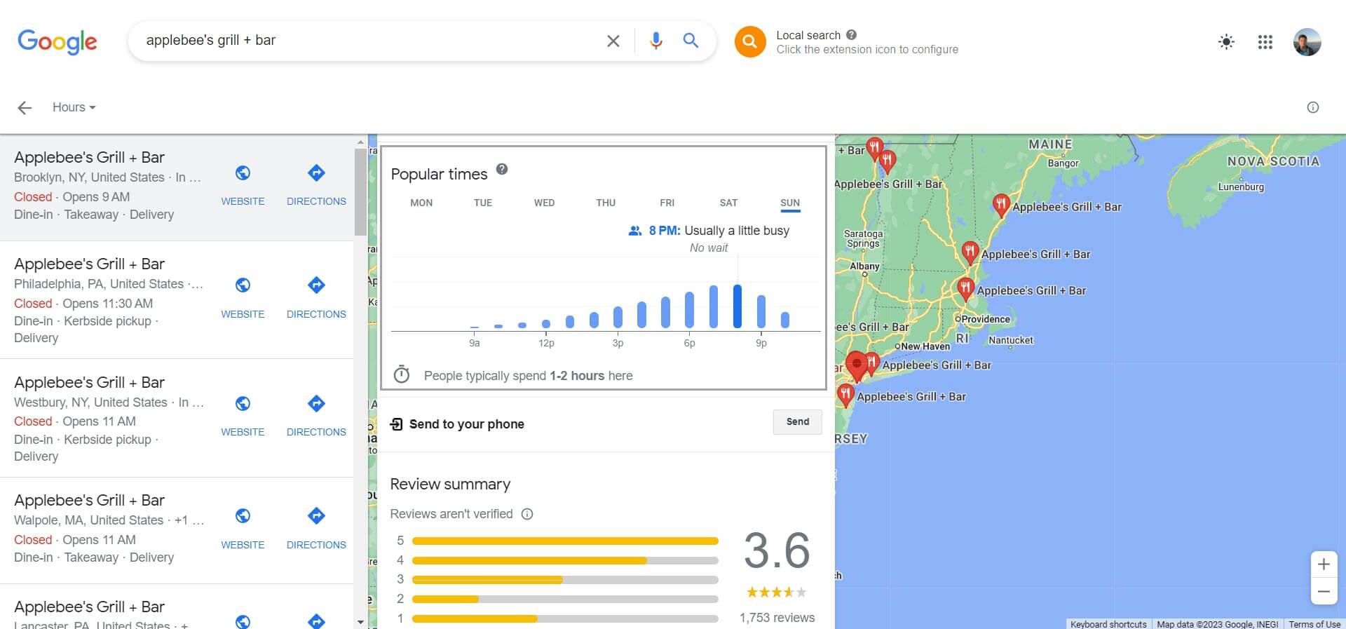 Google Maps - popular times