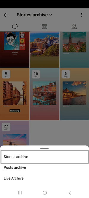 Archive highlights on Instagram