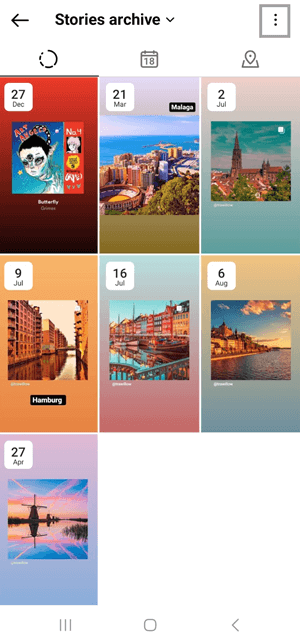 Archive highlights on Instagram