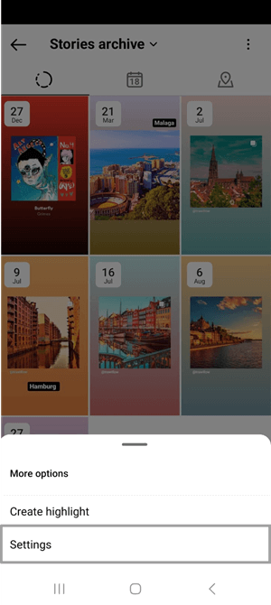 Archive highlights on Instagram