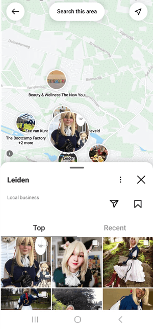 Find Instagram accounts near you