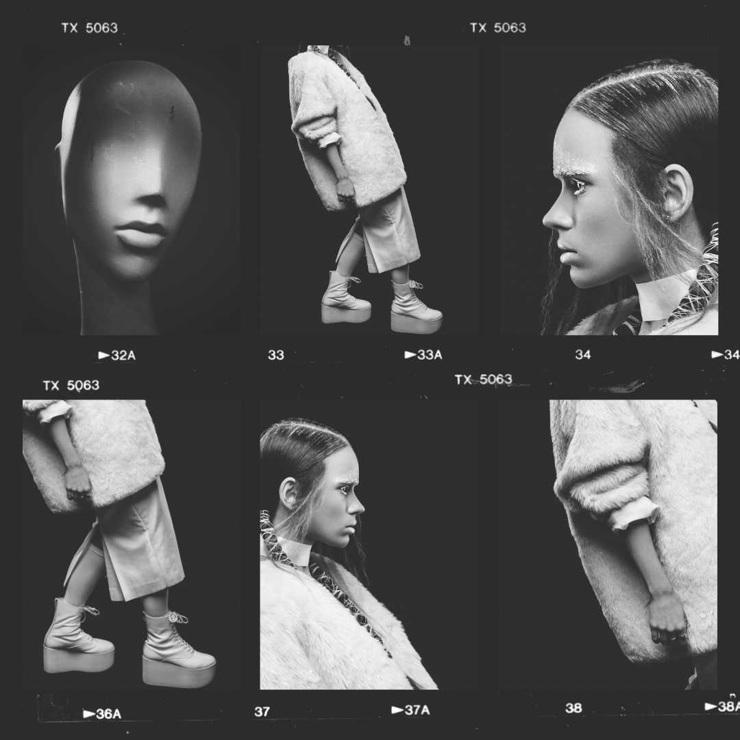 Black and White Vintage Fashion Instagram layout grid template