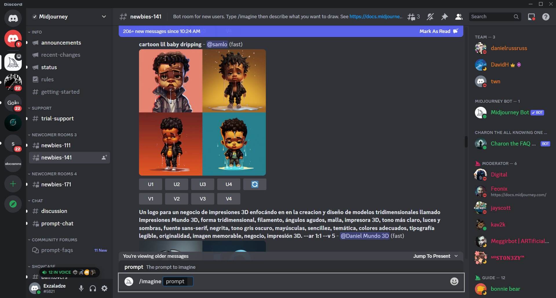 /imagine + your prompt.