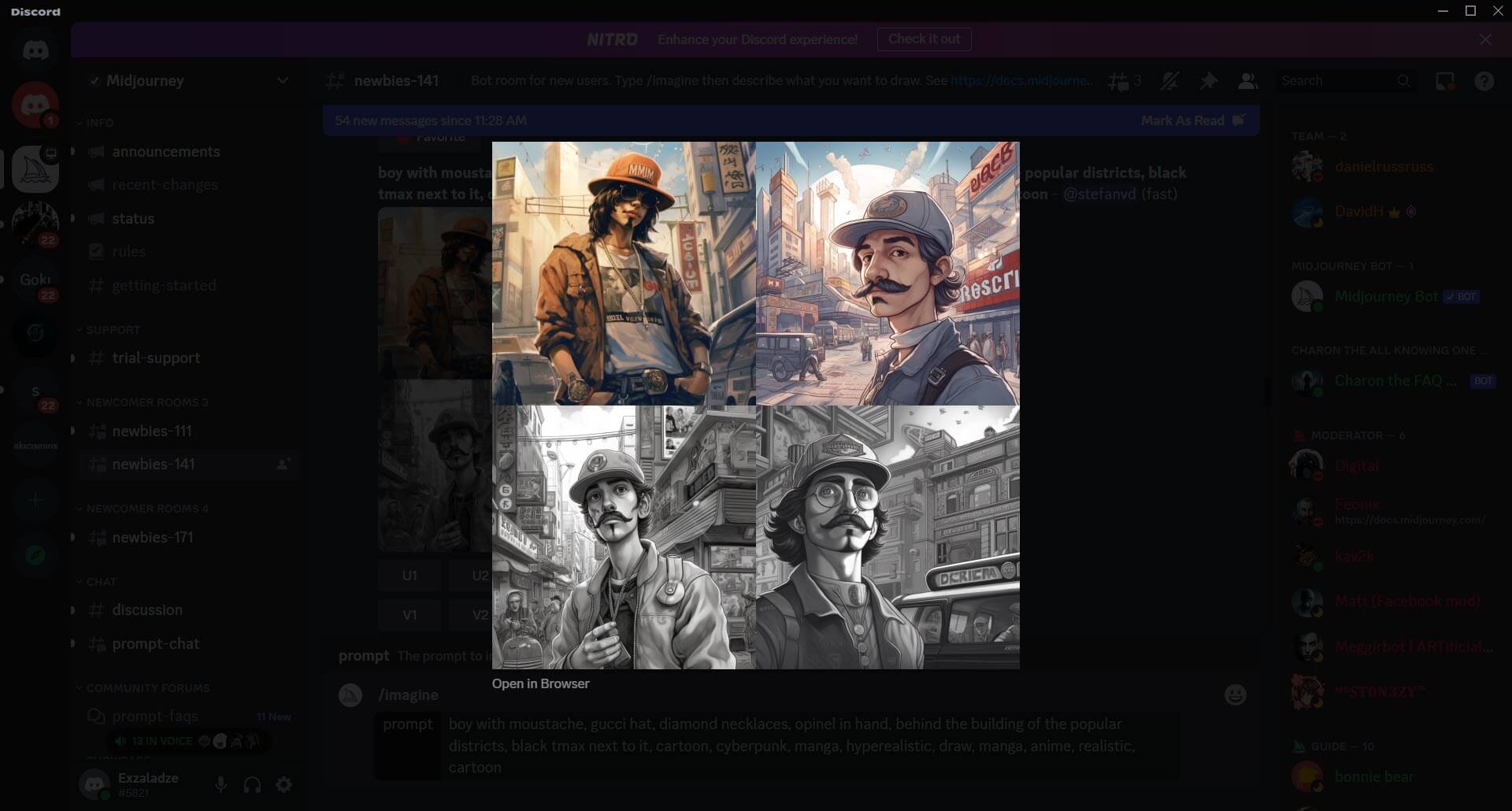 Midjourney generates profile pictures for social media