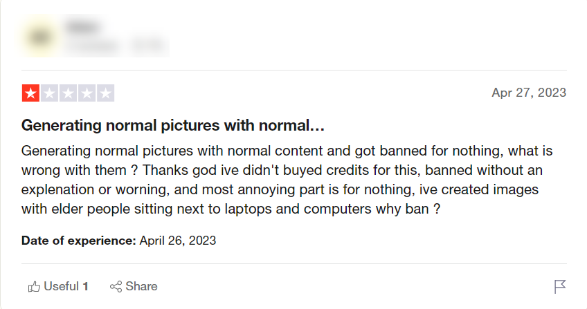 Nightcafe negative review