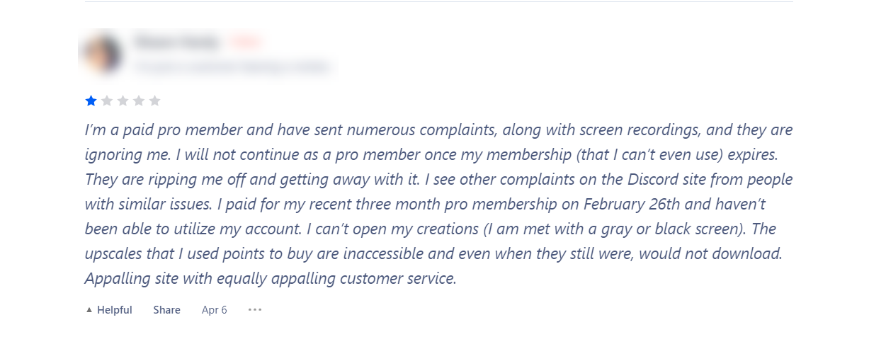 A negative Starry AI review