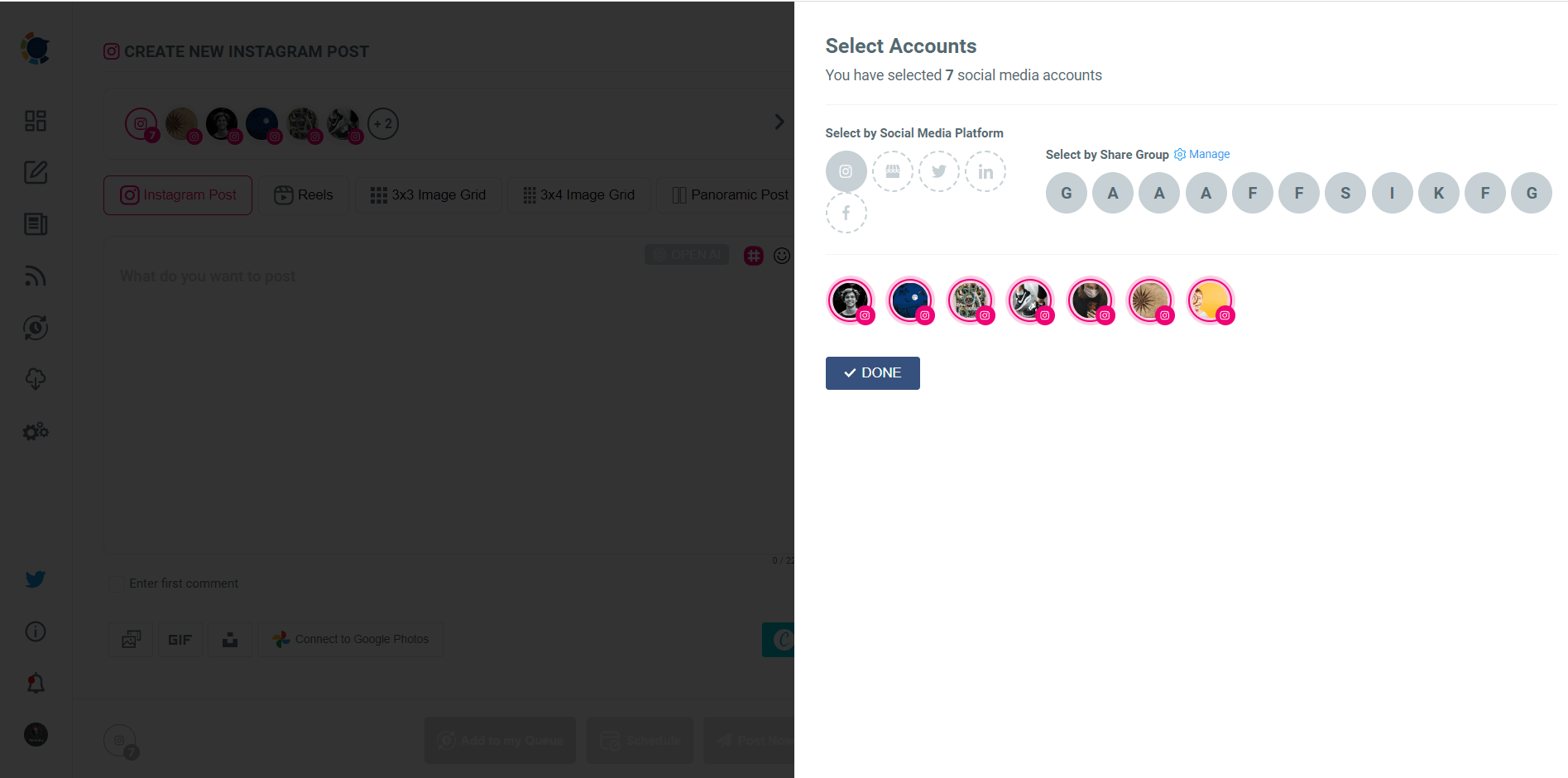 Manage multiple Instagram accounts