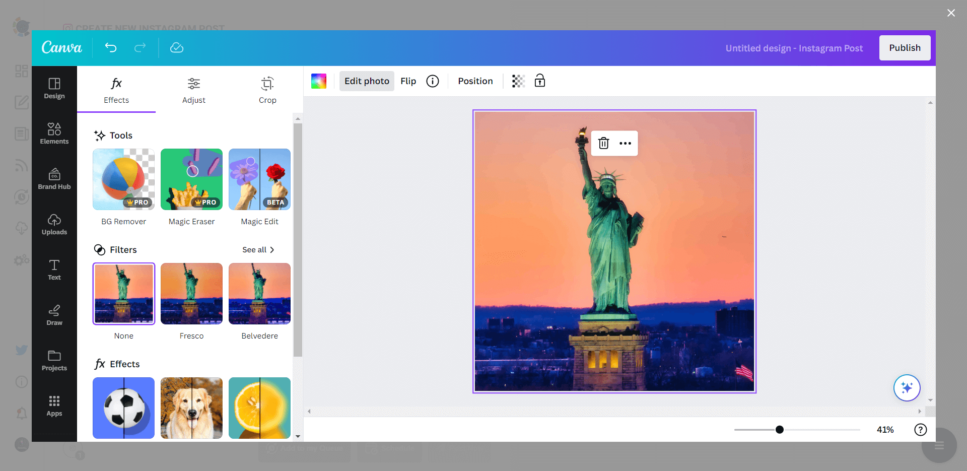 Make tall pictures fit for Instagram post
