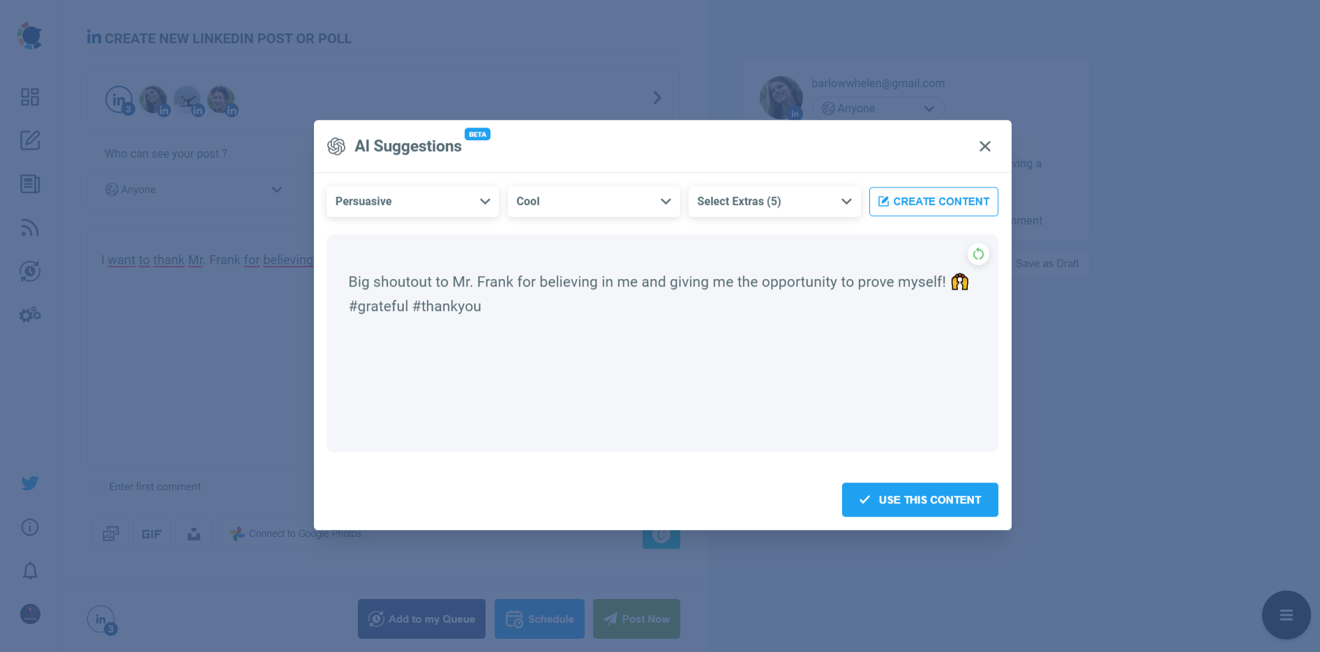 Thank You post for LinkedIn