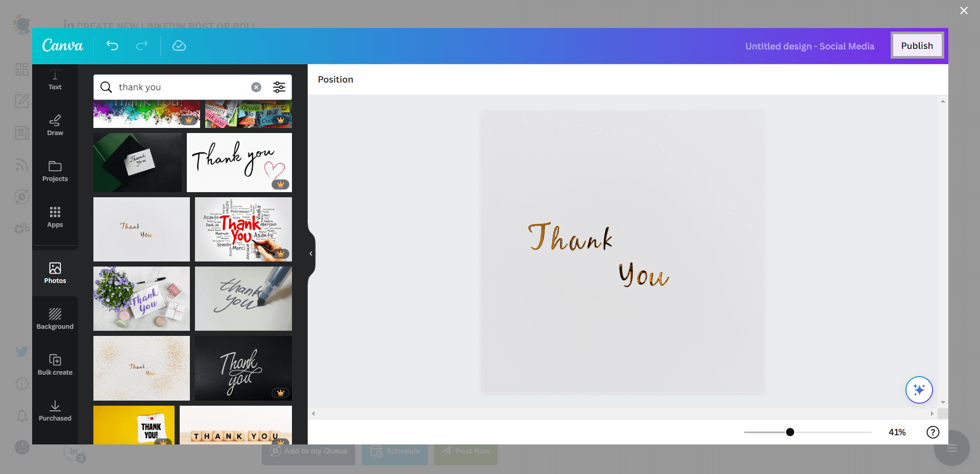 Find images for your LinkedIn posts