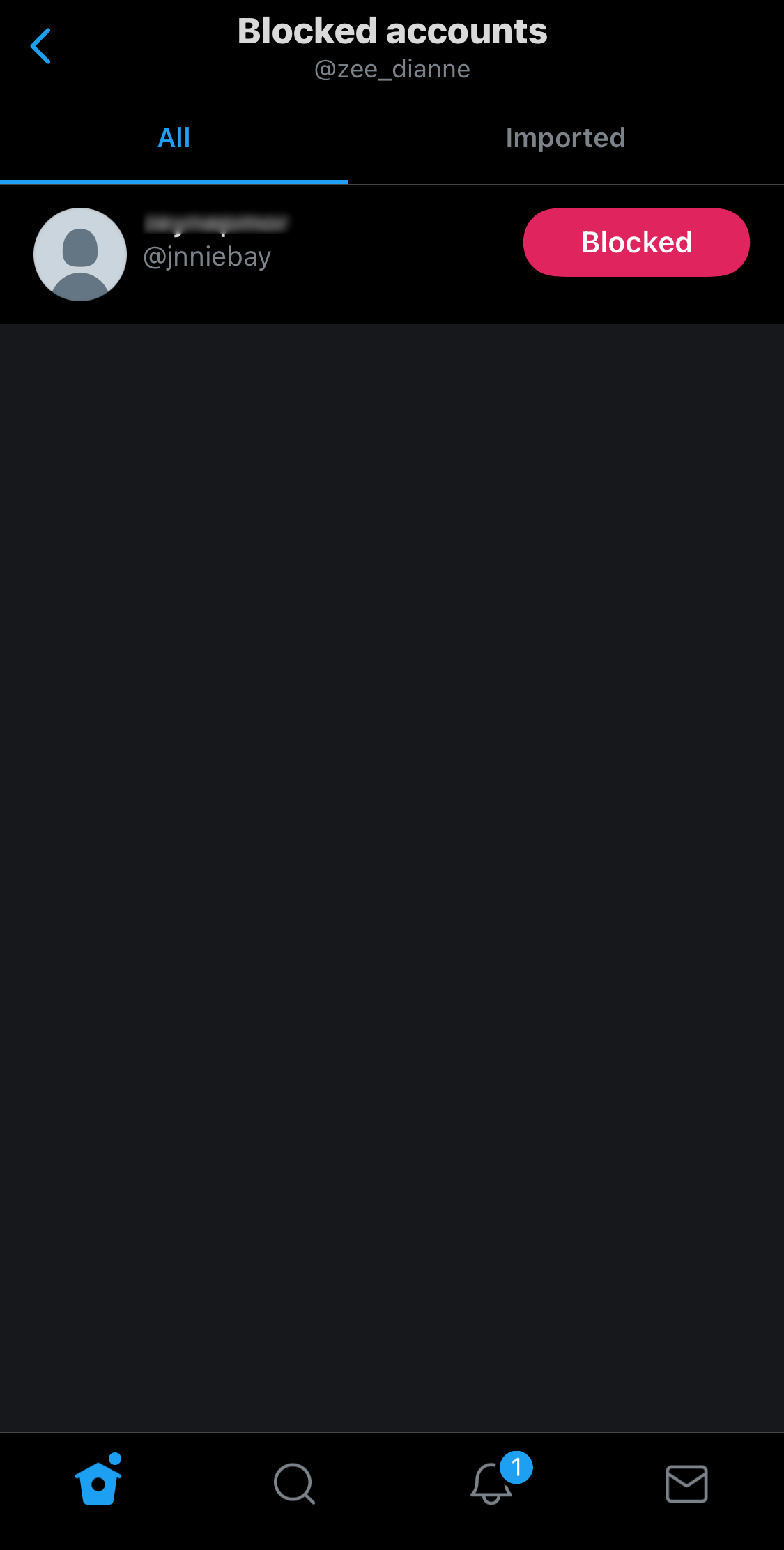 See blocked accounts