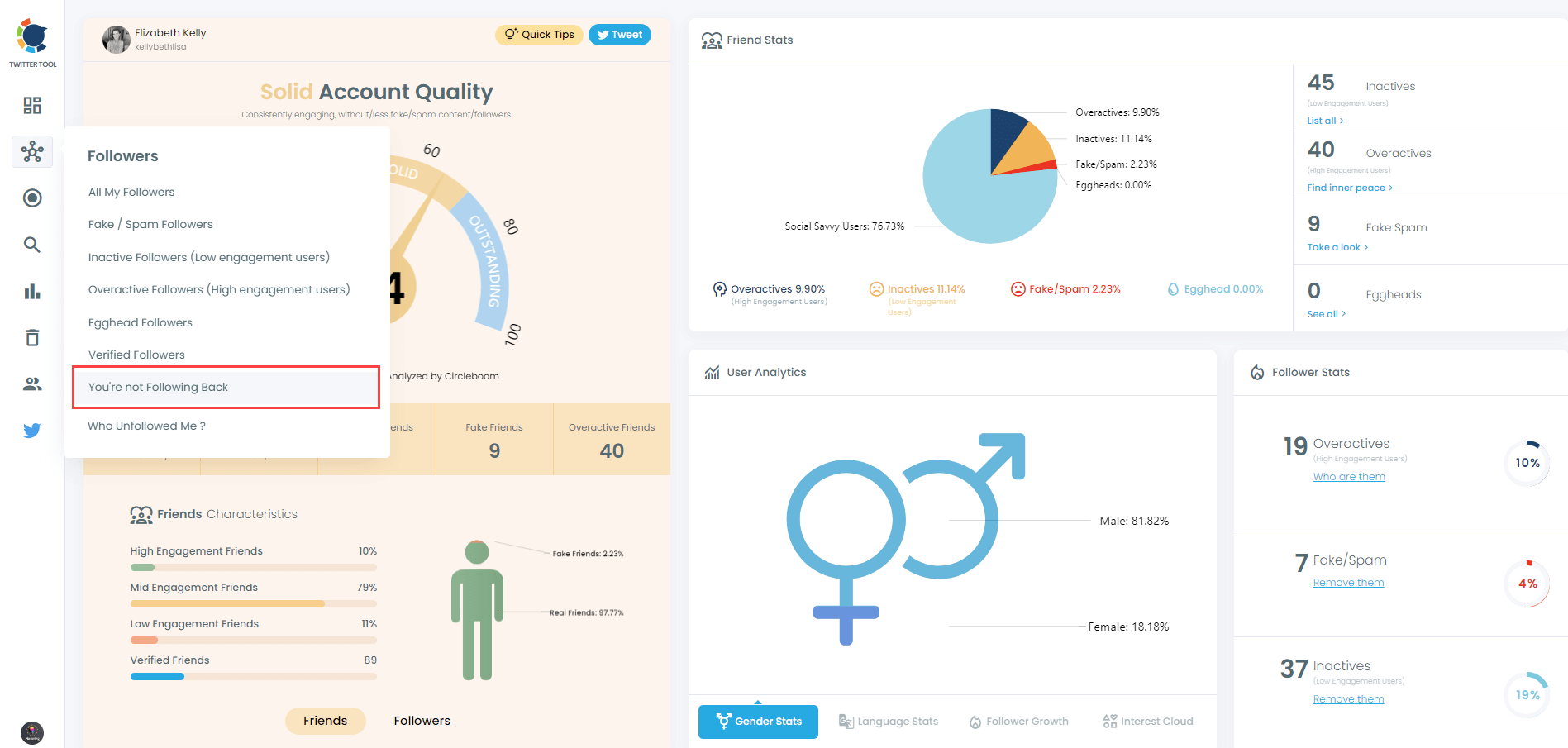 You're not following back