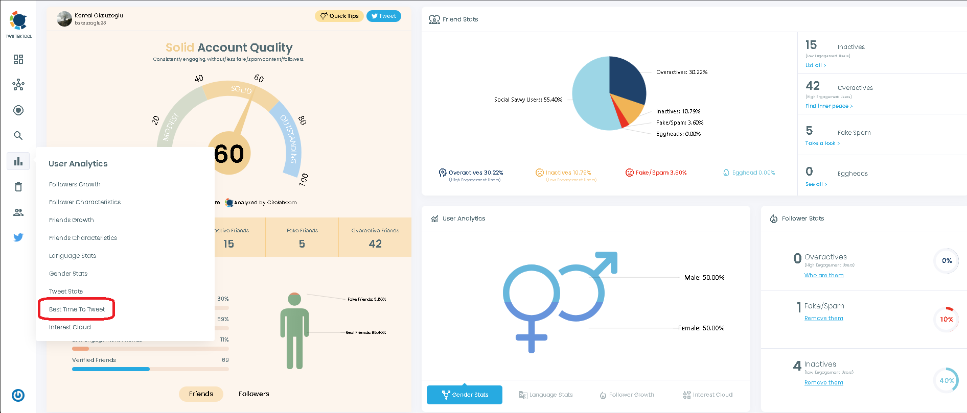 Find your best time to post on Twitter with Circleboom