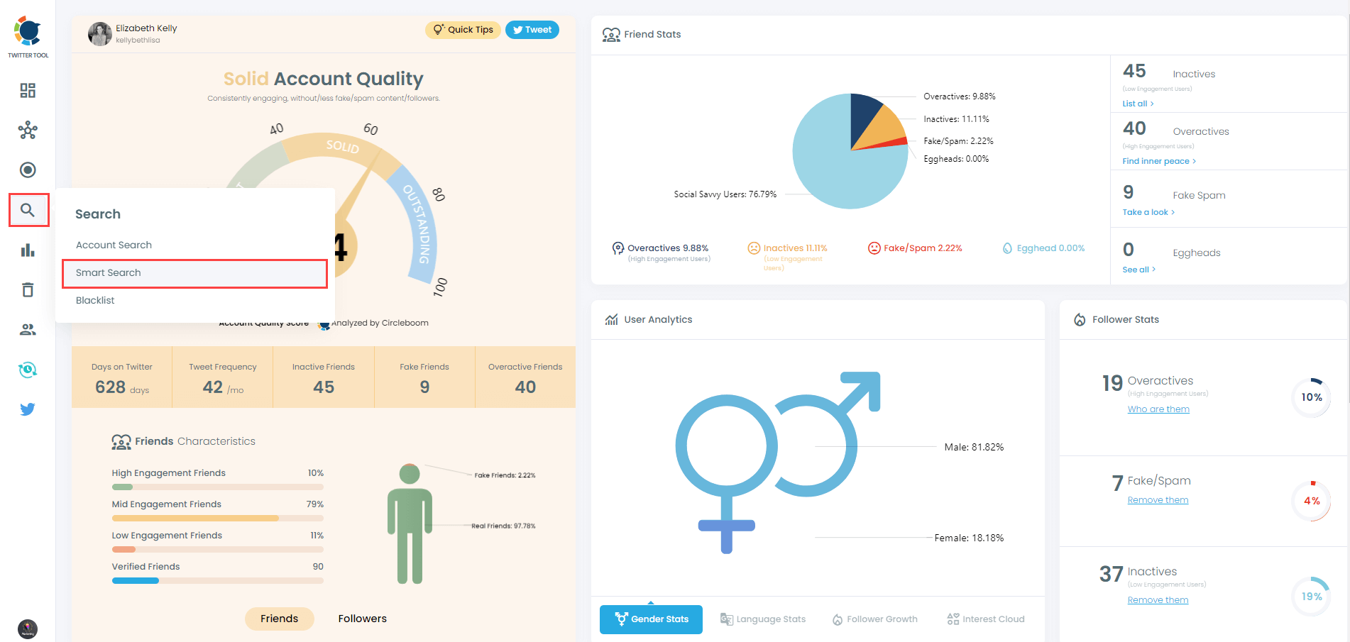 Smart search feature of Circleboom