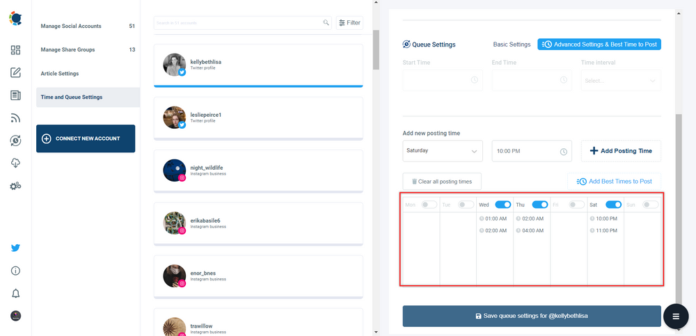 Queue scheduling Twitter