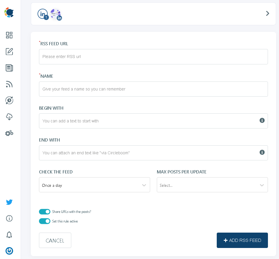 RSS feeds enable you to automate your LinkedIn posts.