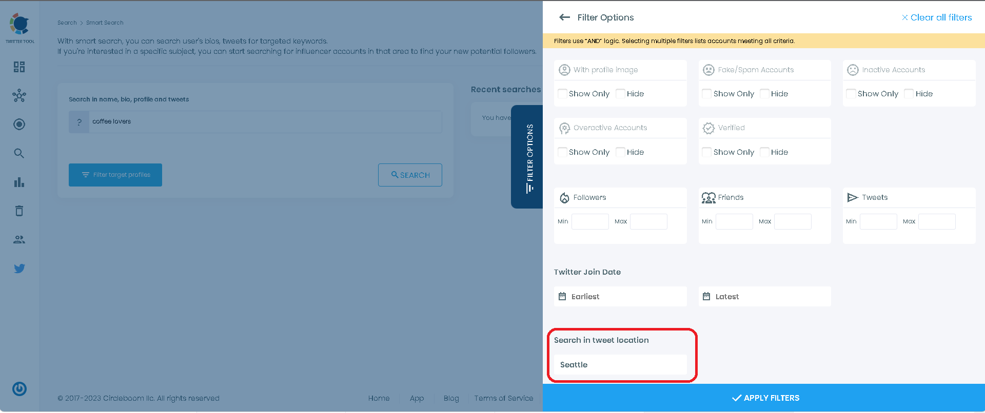 Enter your query and filter your search results.