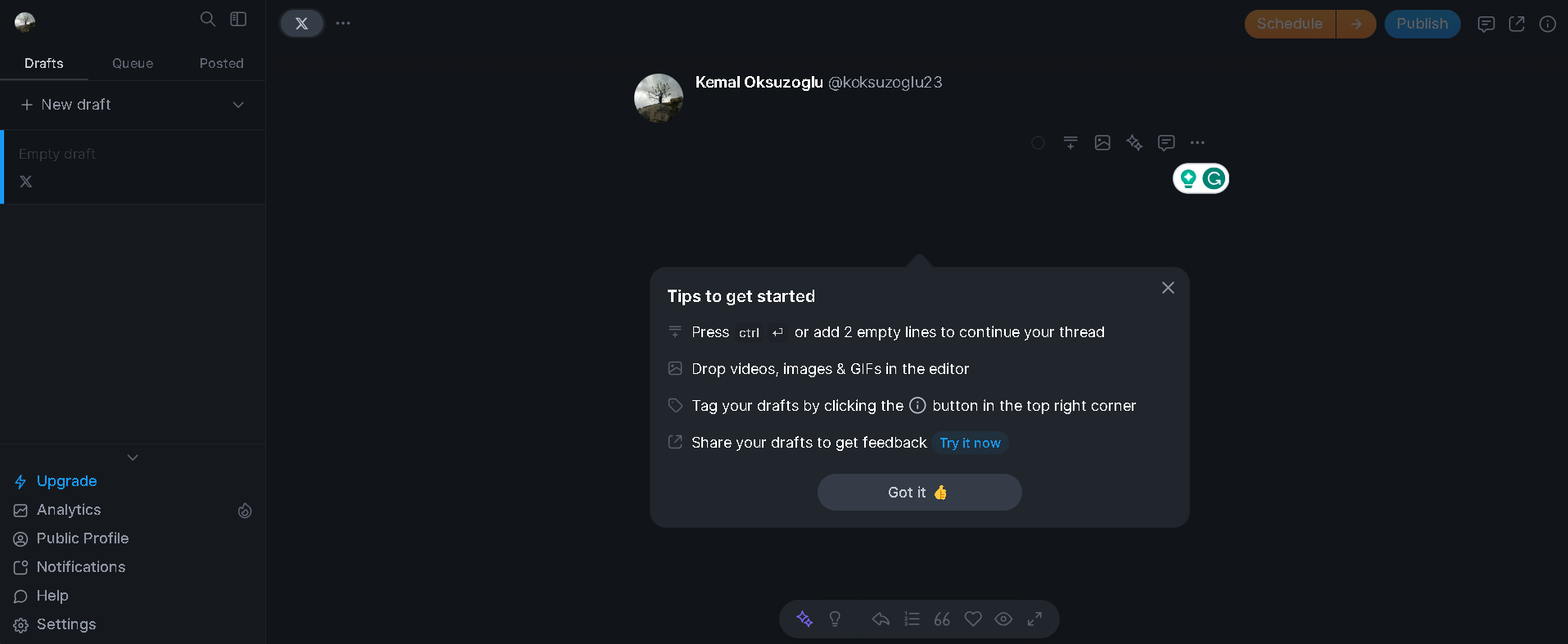 Typefully is also another decent free Twitter thread maker, but it has its limits.