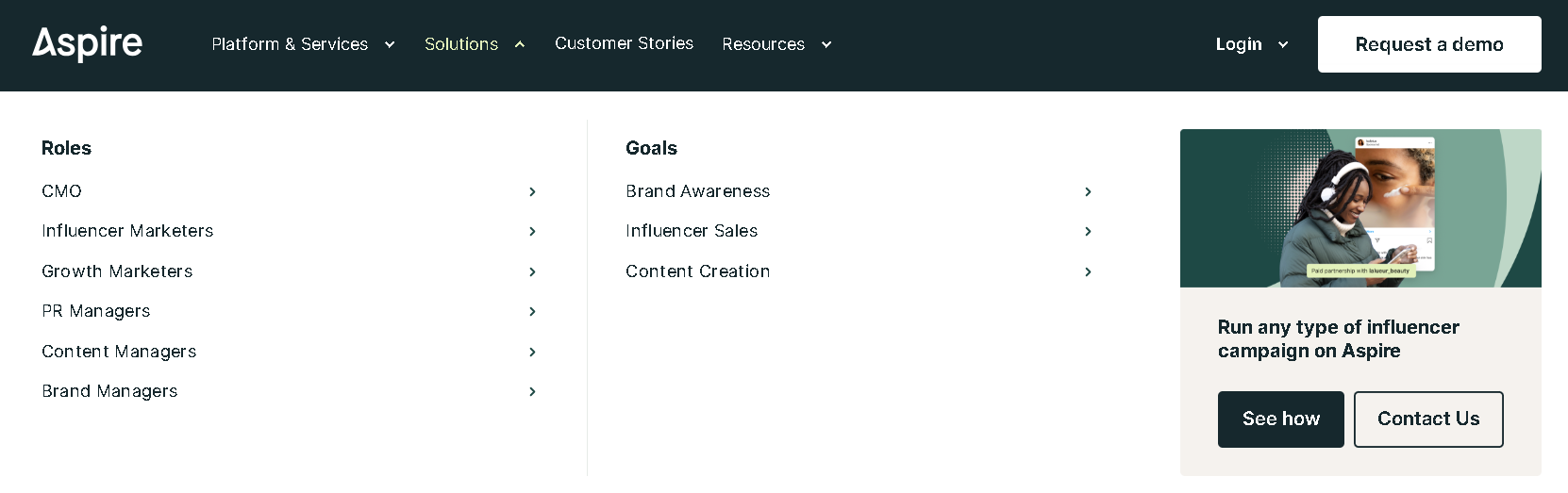 Aspire is a large influencer marketing platform.