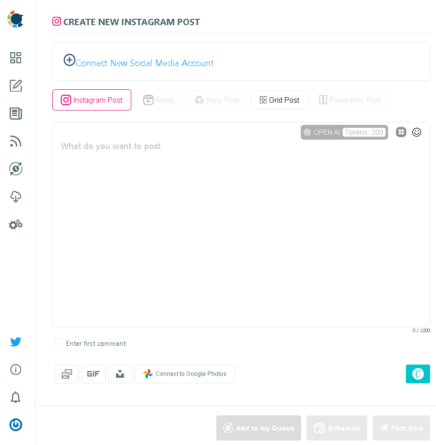 Design, plan, automate and schedule your Instagram posts in one place.