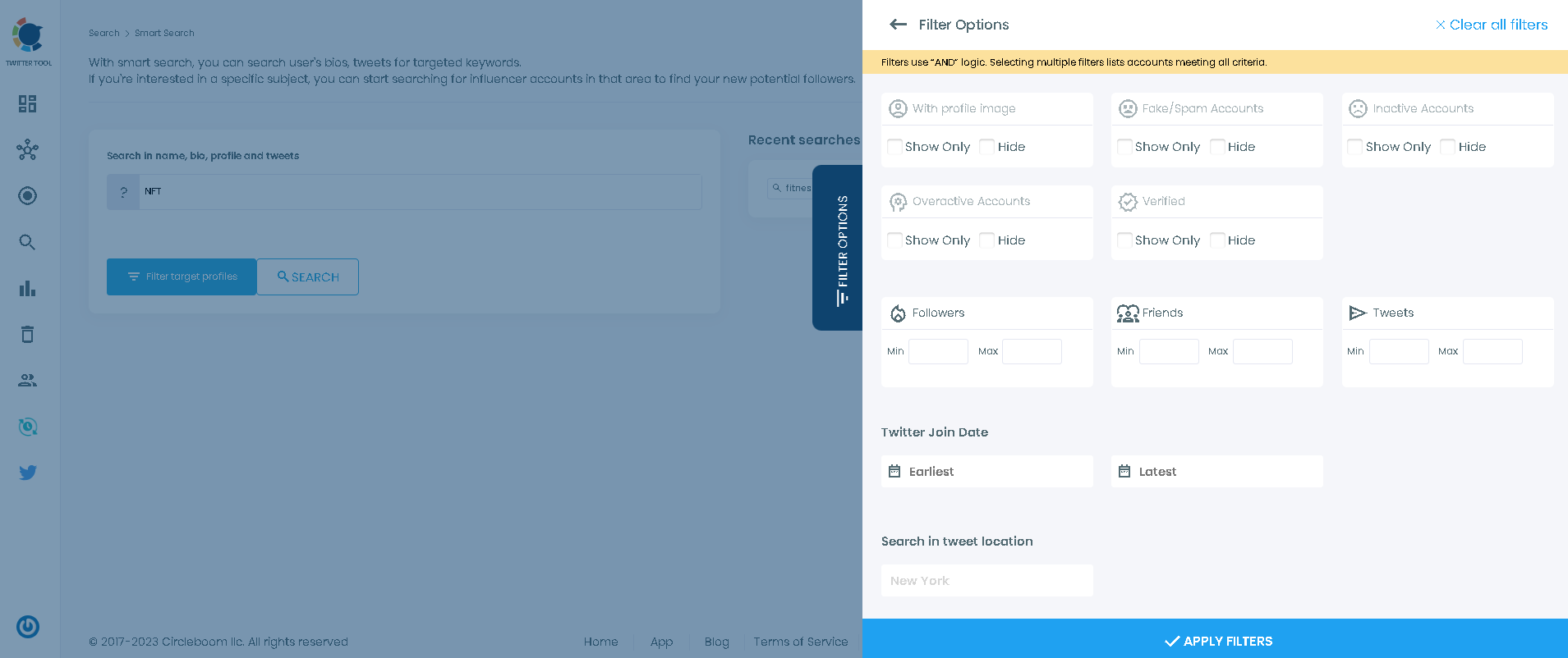 Advanced filters for advanced Twitter search