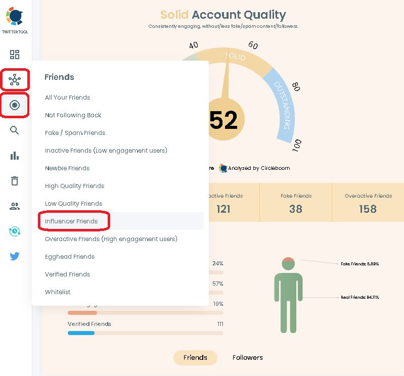 Circleboom lets you see Twitter influencers in your network.