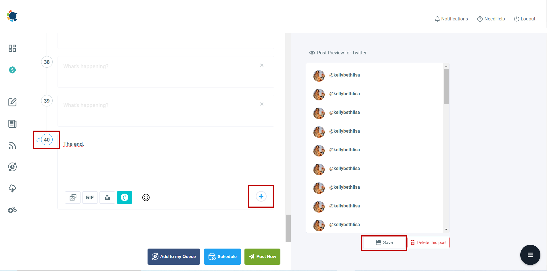 Save and schedule your Twitter threads.