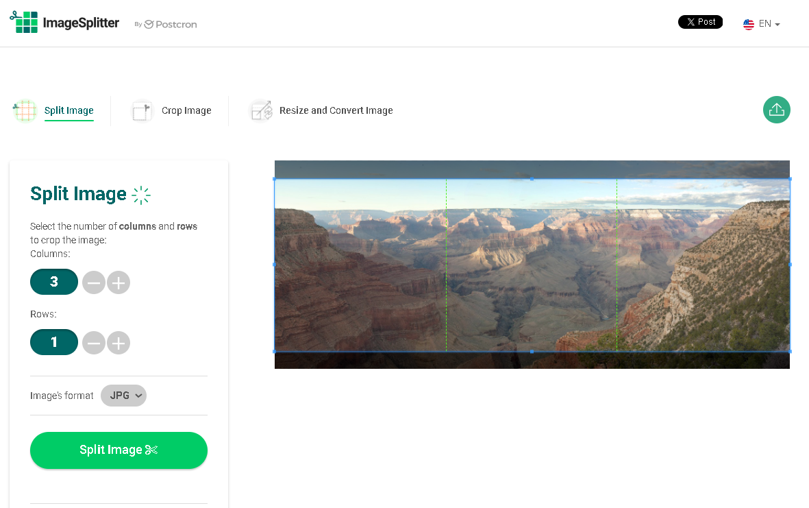 There are many dedicated apps to split images for a panoramic Instagram post.