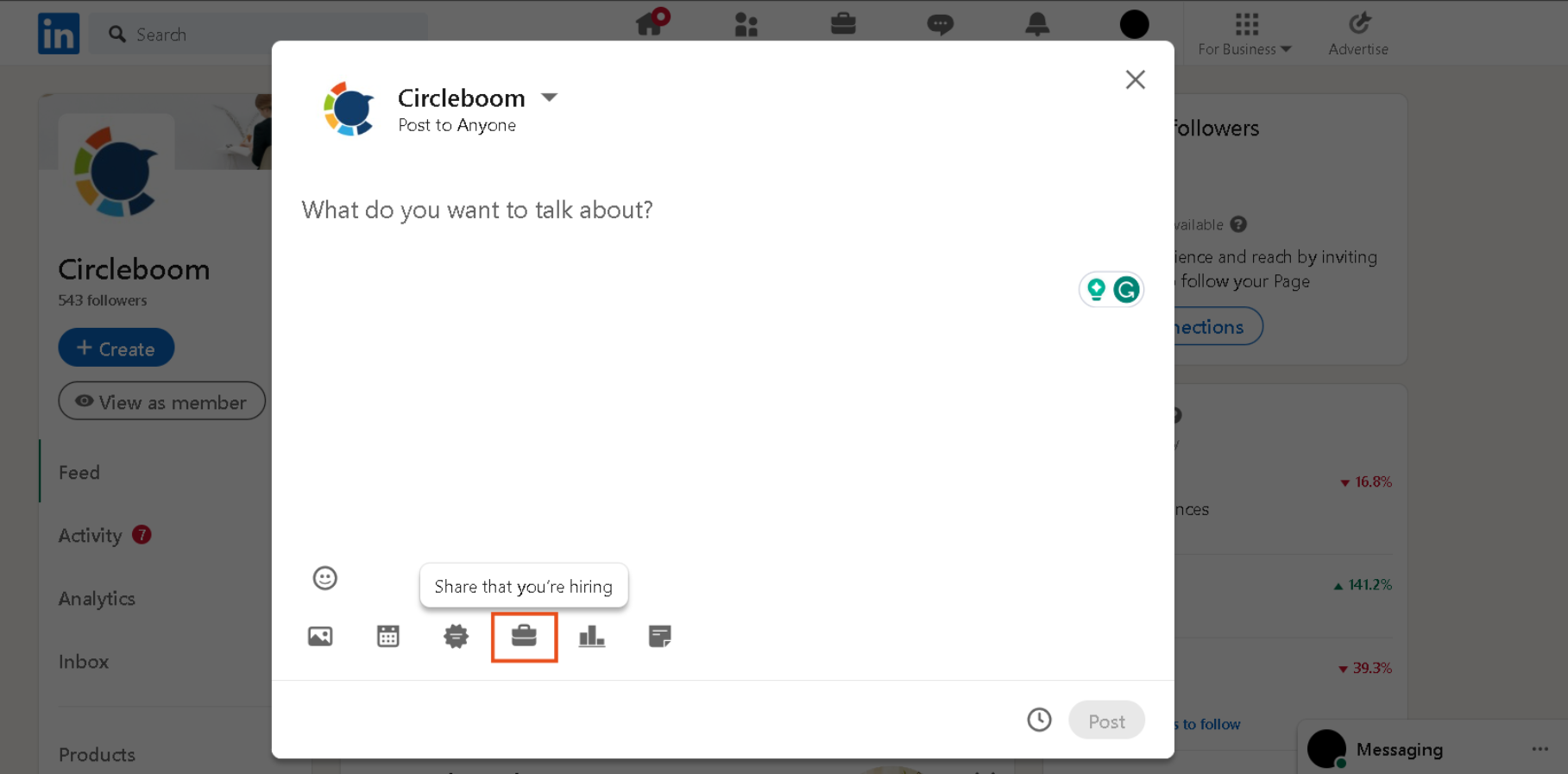 You can create a LinkedIn job post through your profile or company page.