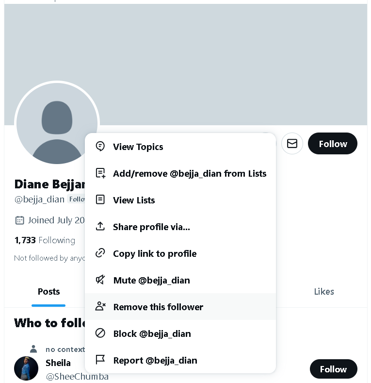 Remove your Twitter followers.
