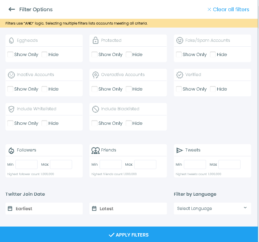 Circleboom offers advanced filtering options.
