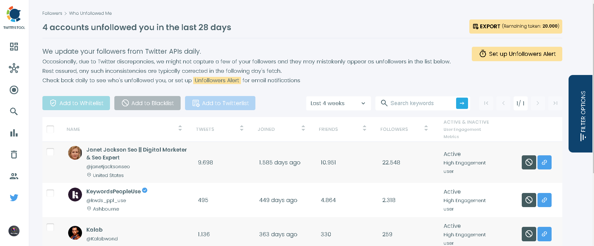 See who unfollowed you on Twitter with Circleboom.