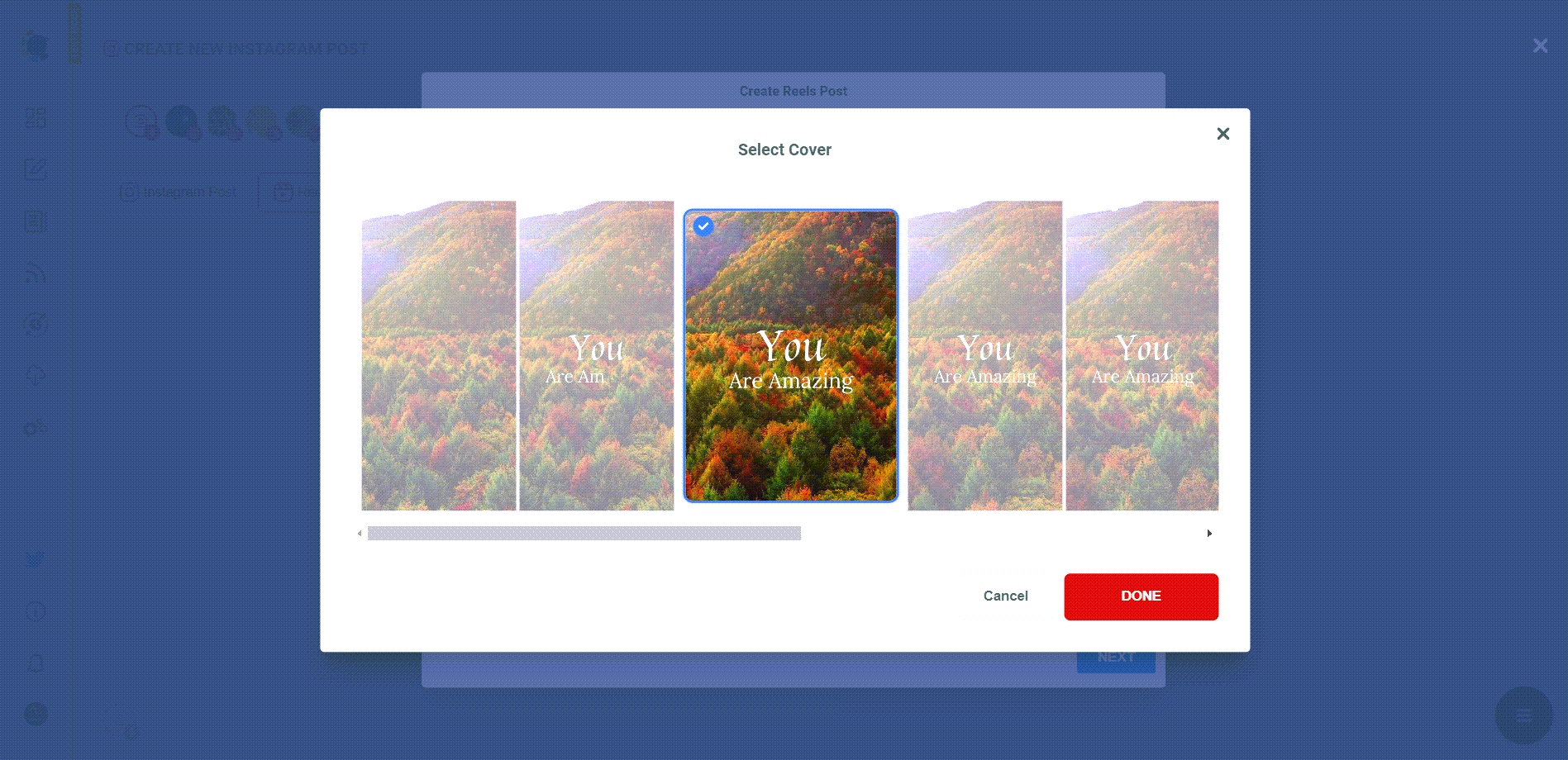 You can also set the cover for your Facebook reels.