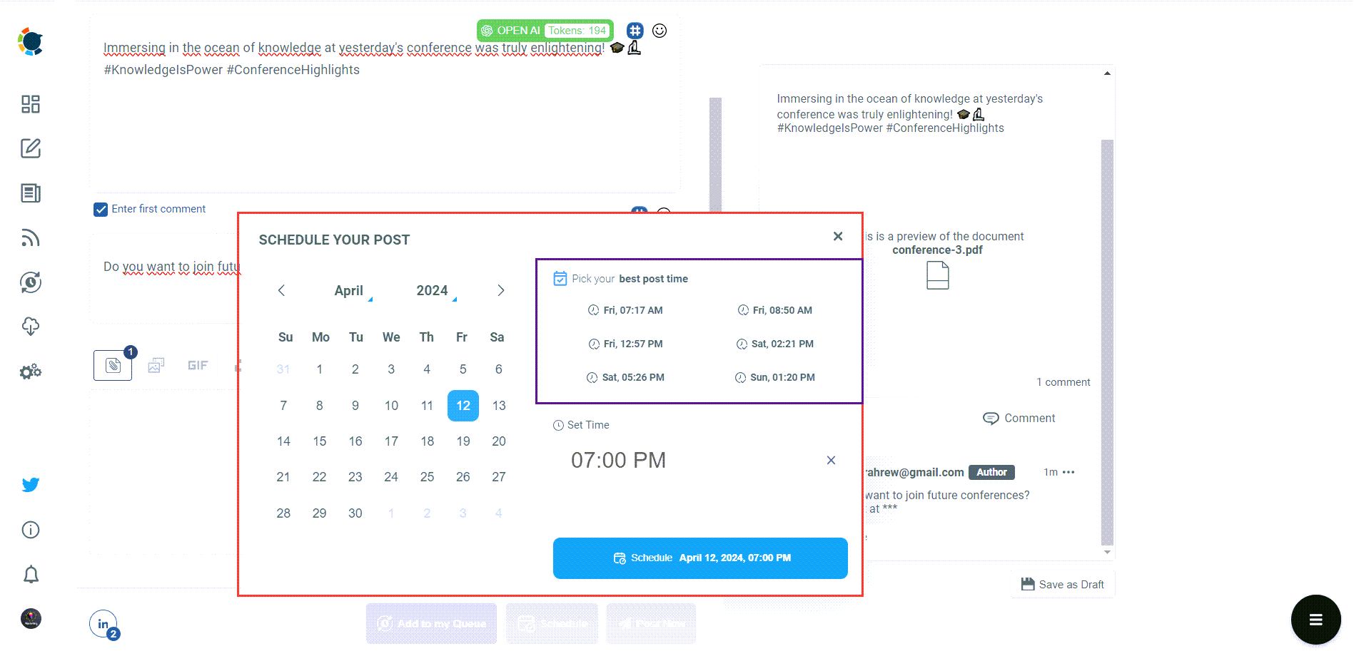 Find the best time to schedule