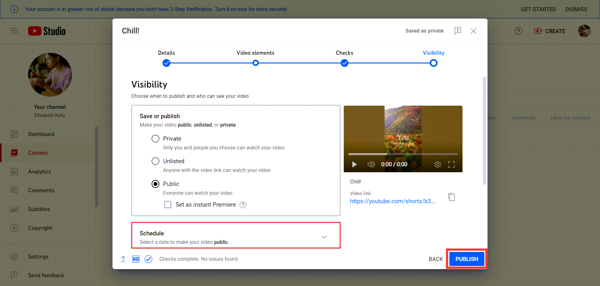 Schedule and Publish