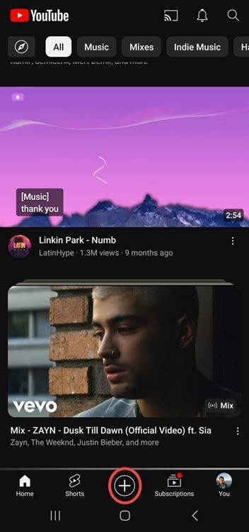 Upload Youtube Shorts